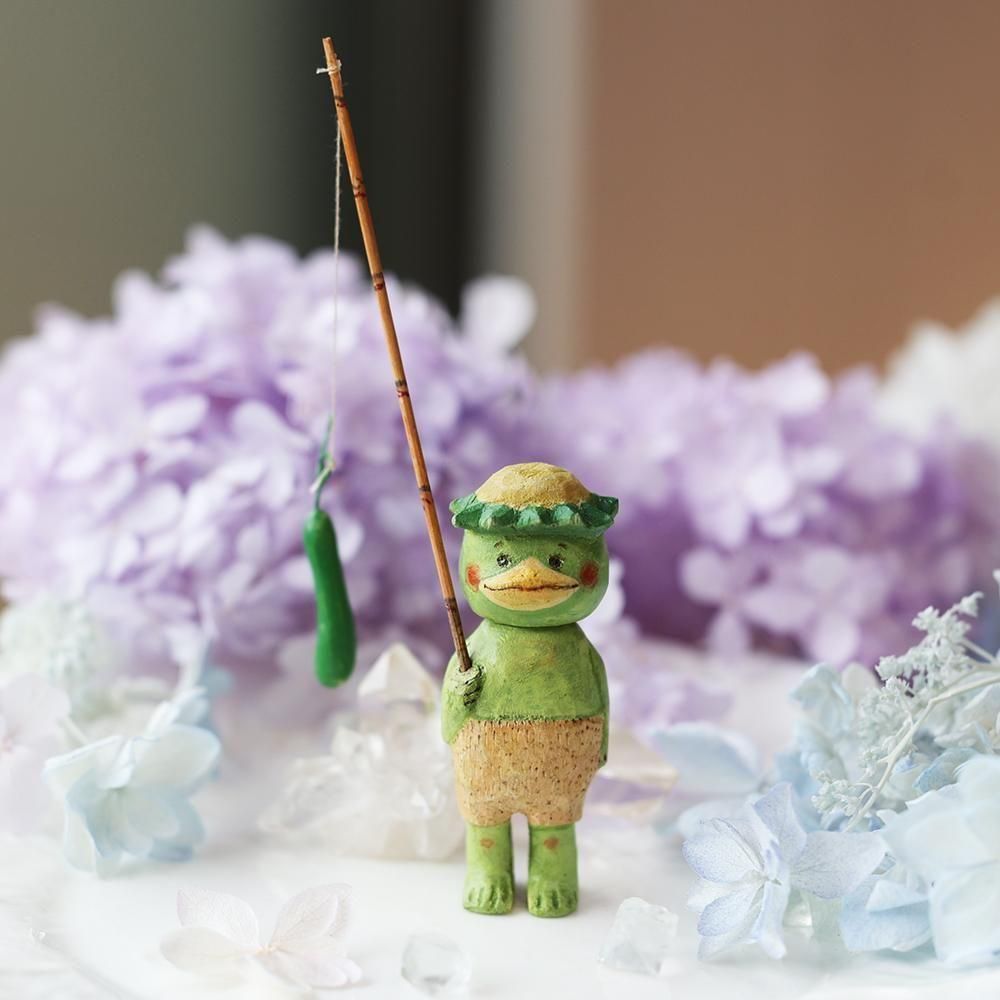 起き上がり小法師「朝顔娘」（立体作品はお一人様1点まで）- 海福雑貨