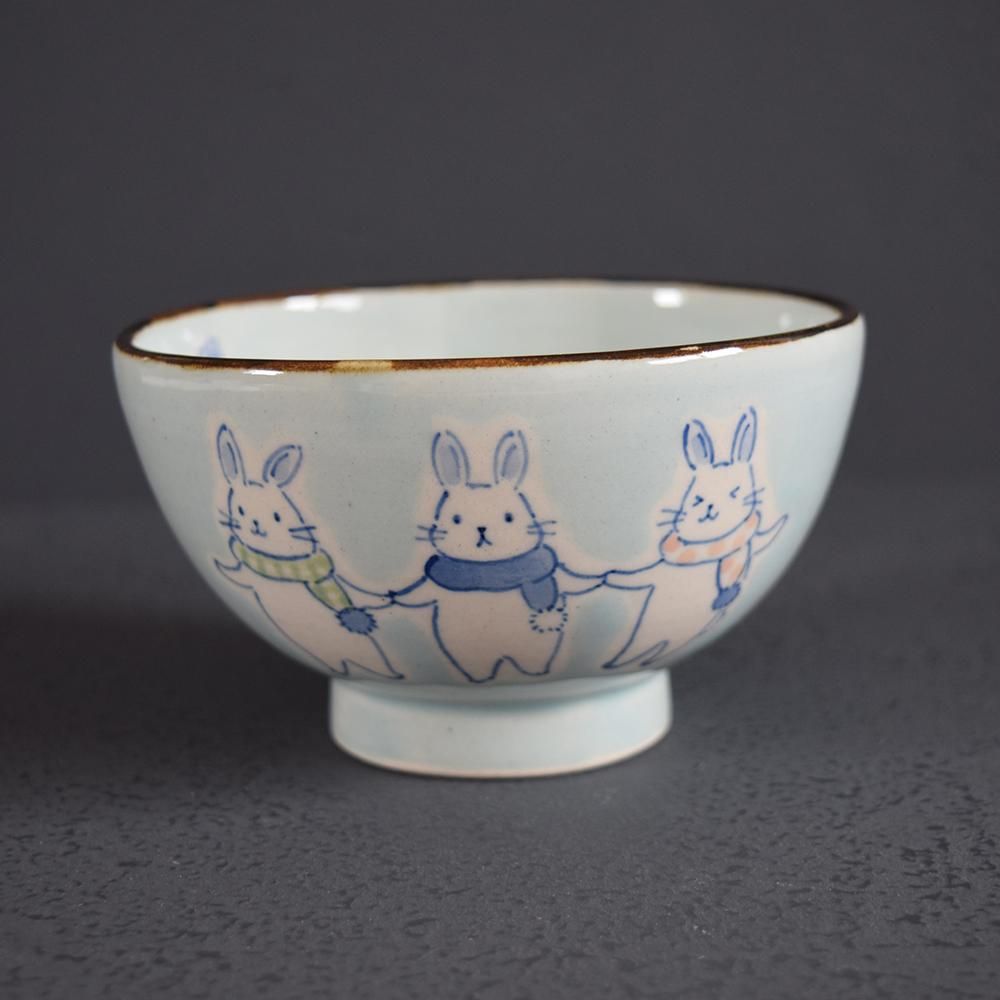 喜多代京子 お茶碗 水色 うさぎ - SLOW MARKET （スロー マーケット