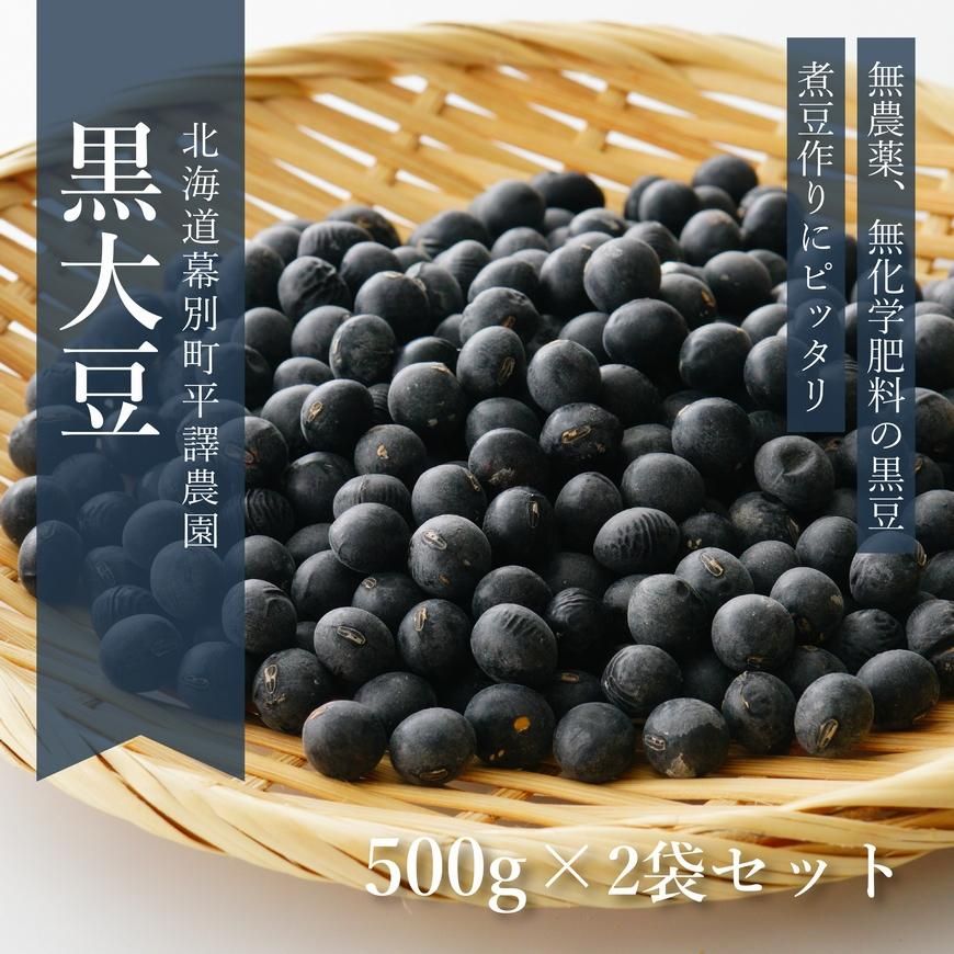 北海道産無農薬黒大豆500g×2袋セット｜平譯農園-2025年秋