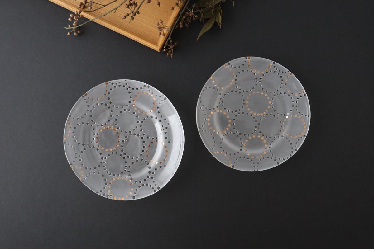 Tenn｜C｜金彩｜15cm皿｜ガラス｜平井睦美｜和食器通販｜うちる｜和