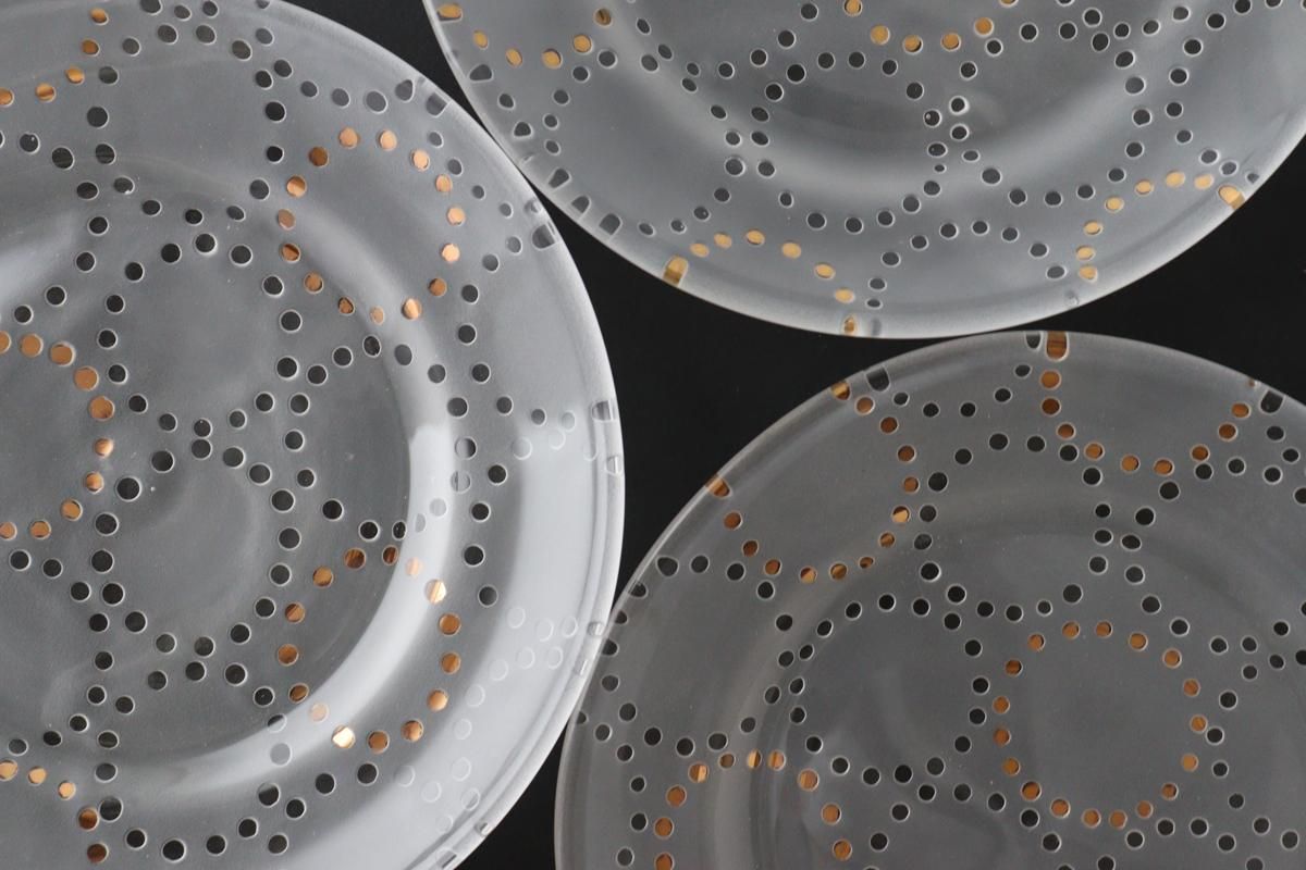 Tenn｜C｜金彩｜15cm皿｜ガラス｜平井睦美｜和食器通販｜うちる｜和