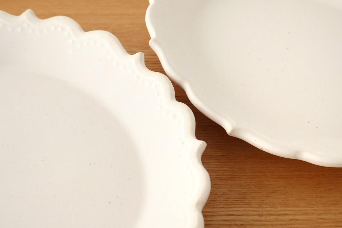 ロココオーバル皿｜ホワイト｜陶器｜アトリエ野恵｜和食器通販｜うちる