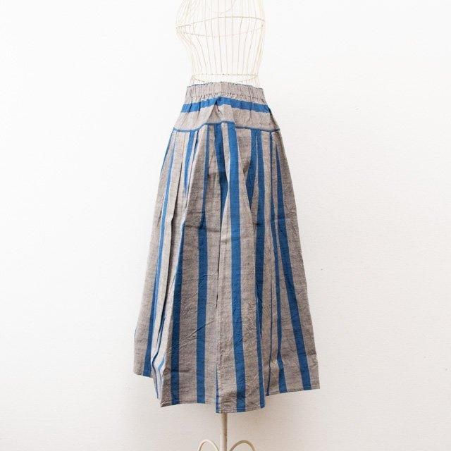 ヤンマ産業 会津木綿 タックスカート ＋5cm ひじり縞 TAC-SK-10-P34