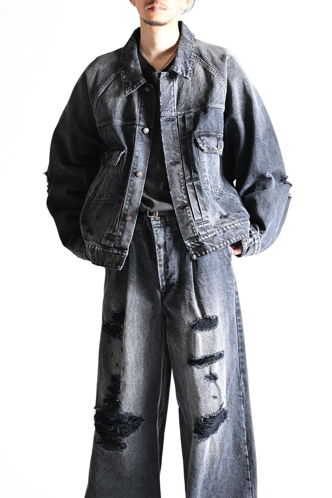 My Beautiful Landlet 13ozデニムハンドダメージビッグジャケット