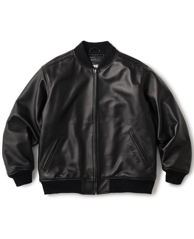 FTC / LEATHER ZIP VARSITY JACKET - birnest