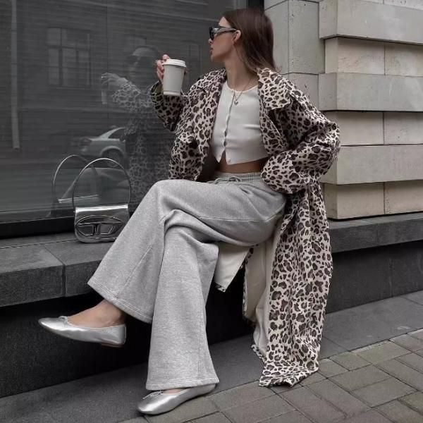 大特価】ベージュ レオパード柄 ひょう柄 アニマル柄 総柄 ロング