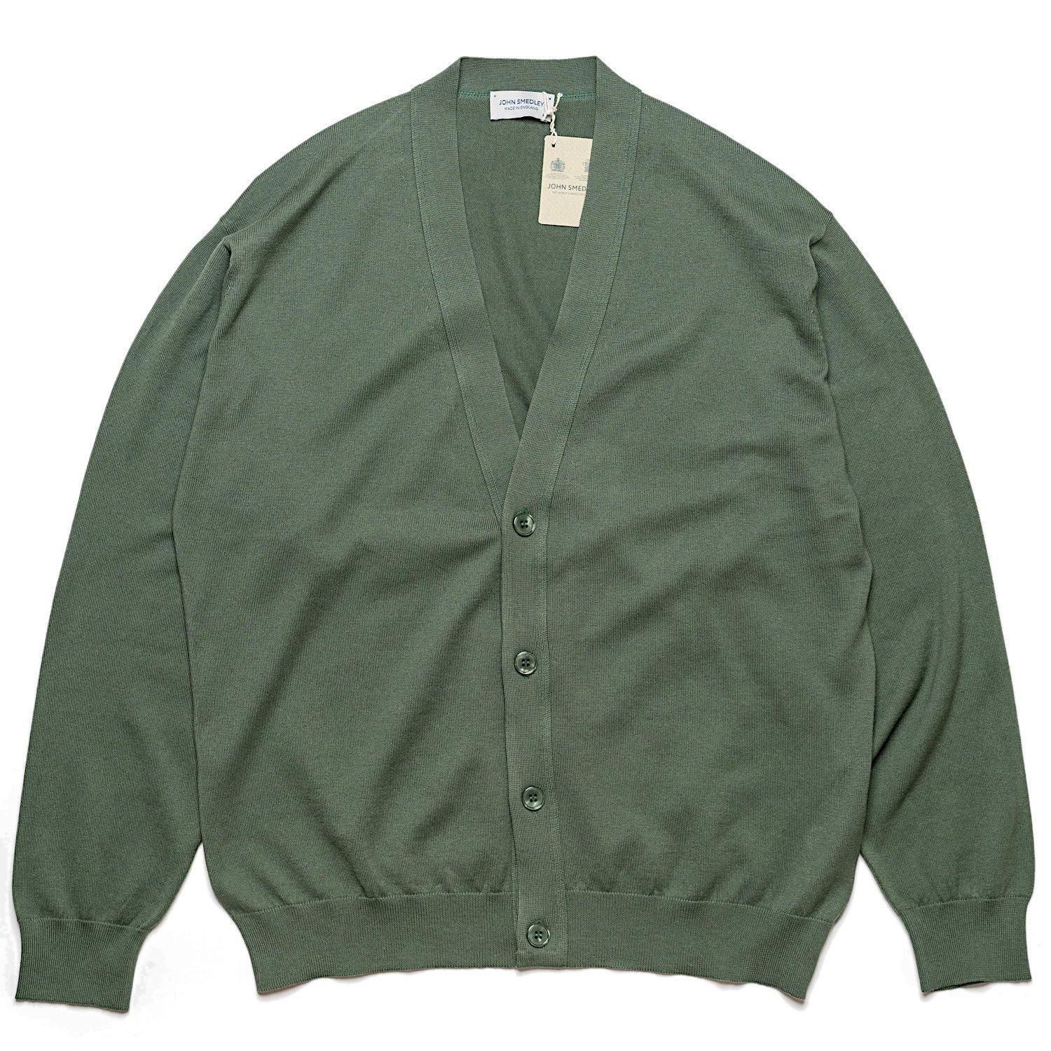 JOHN SMEDLEY 24G CARDIGAN グリーン