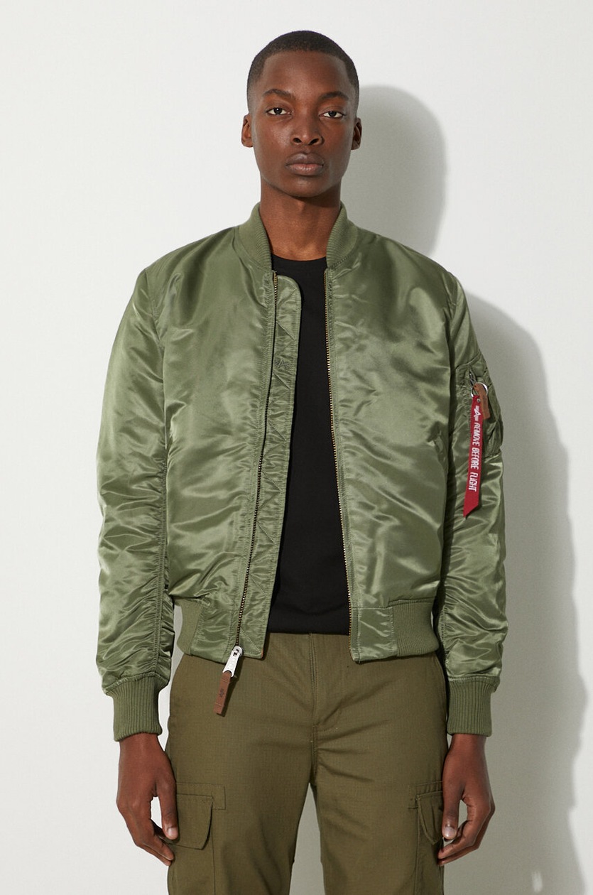 Alpha Industries bomber jacket MA 1 VF 59 men's green color