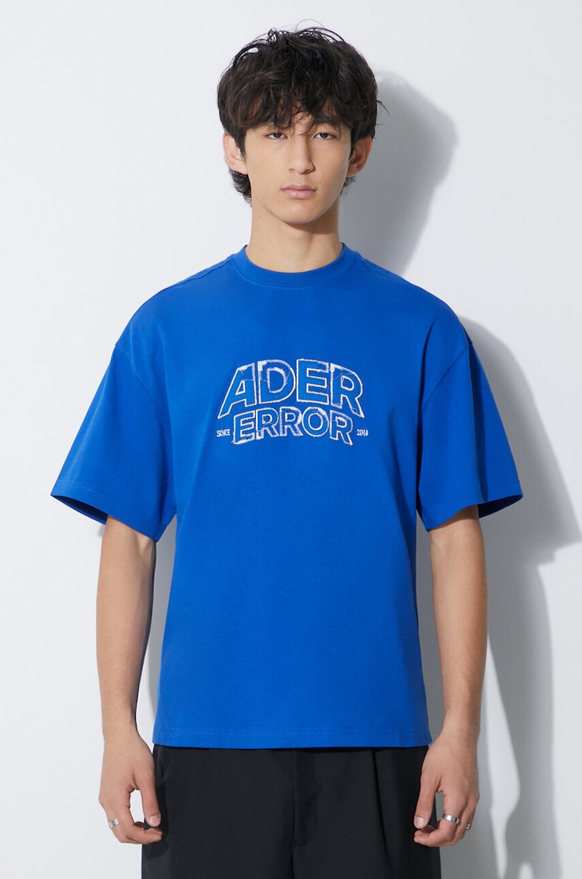 Ader Error t-shirt Edca Logo T-shirt men's blue color BMADFWTS0104