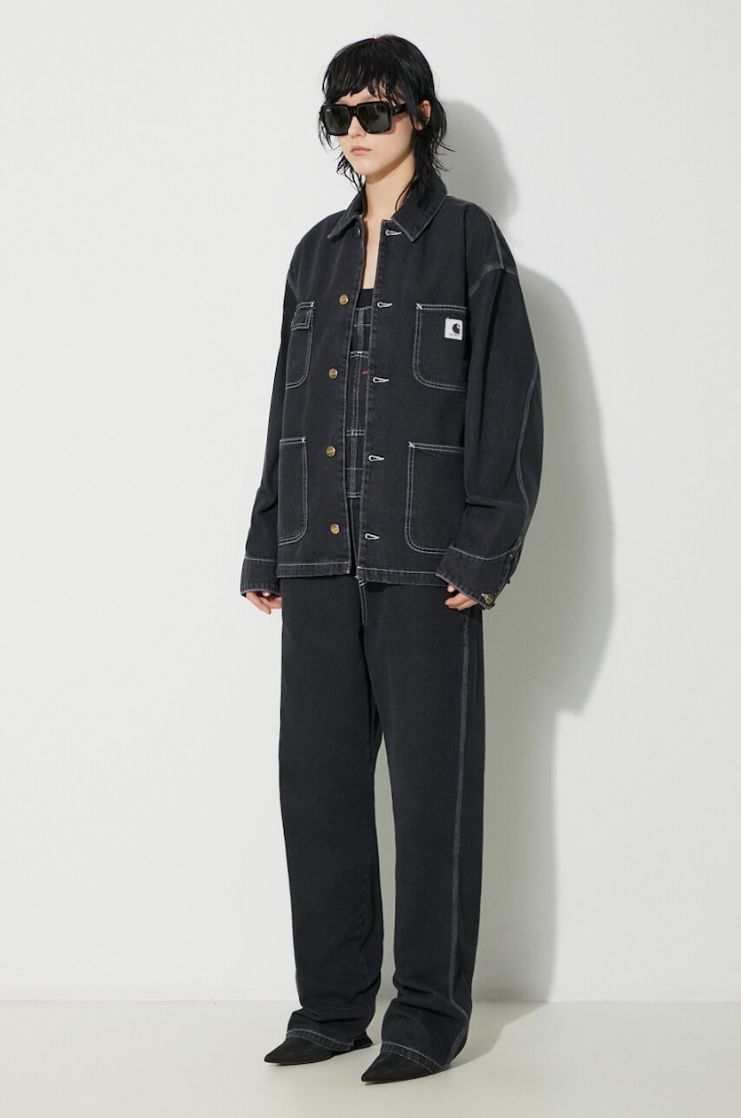 Carhartt WIP denim jacket OG Michigan Coat women's black color