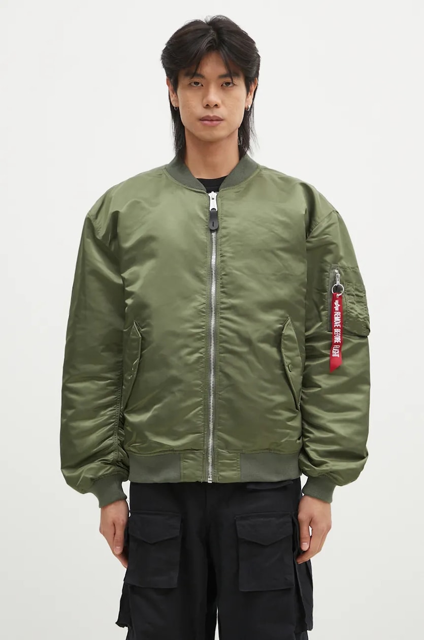 Alpha Industries bomber jacket MA-1 CS men's green color 136136 at