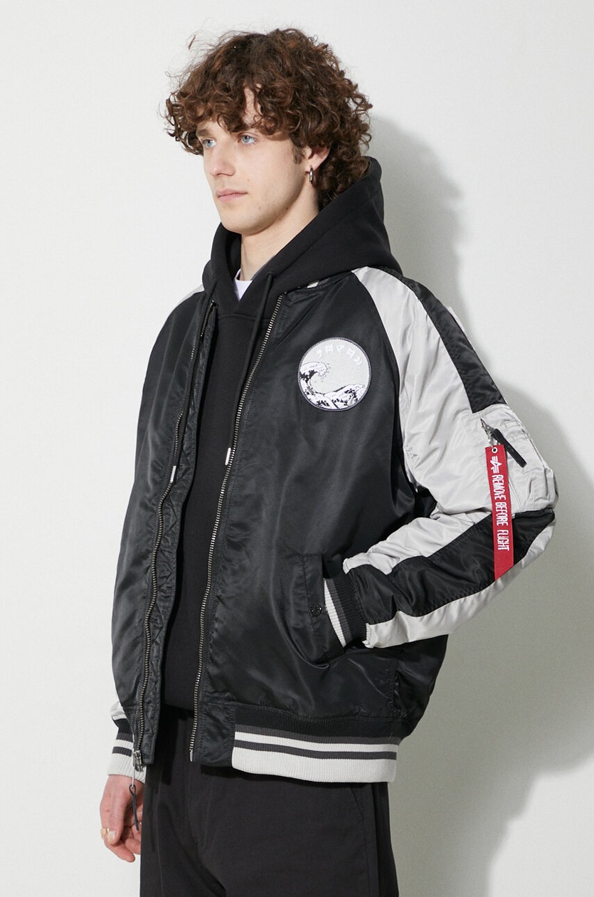 Alpha Industries bomber jacket Japan Warrior Souvenir men's black