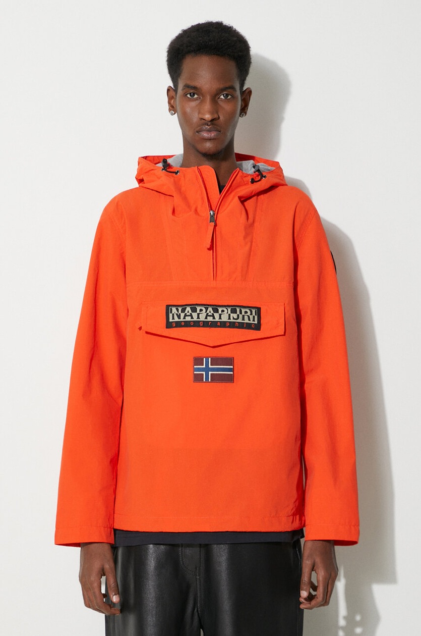 Napapijri jacket Rainforest M Sum 3 men's orange color