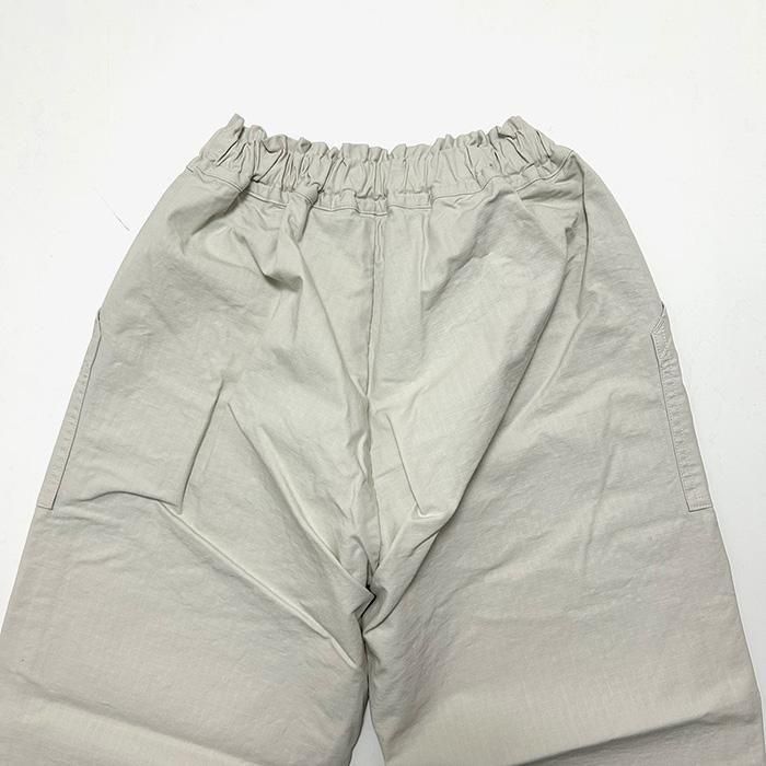 homspun | コットンリップストップ ポンチョ | グレージュ - Stripe