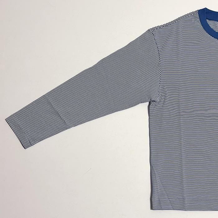 MARGARET HOWELL | MEN | COTTON STRIPE JERSEY TOP | BLUE/WHITE