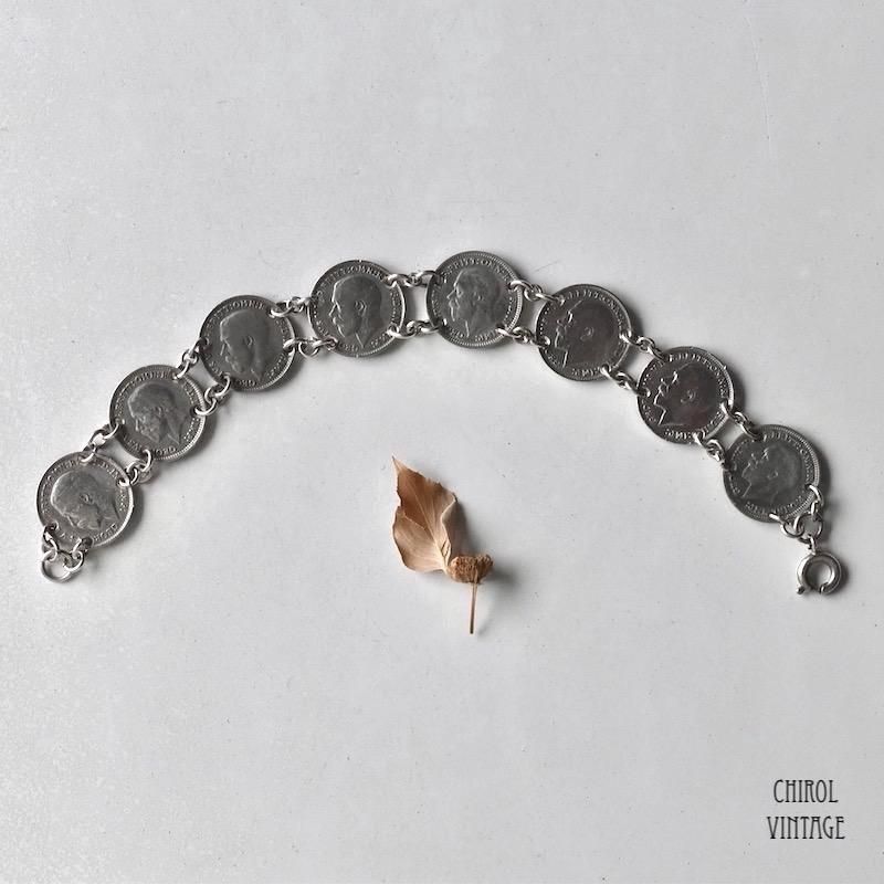 King George V シルバーコインブレスレット1916～1935 - CHIROL