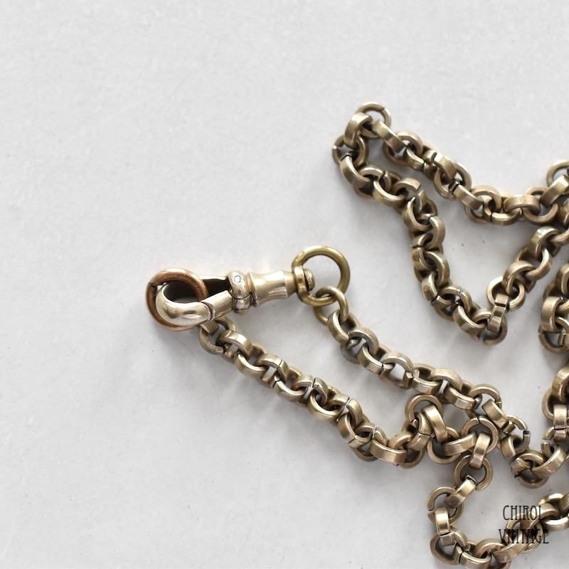 アンティーク チャンキーリンク ベルチャーチェーン ドッグクリップ
