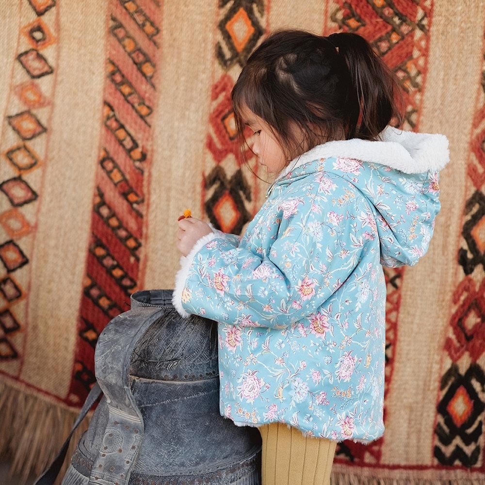 SALE】Louise Misha REVERSIBLE COAT FELVET BLUE ROSA DAMASCENA