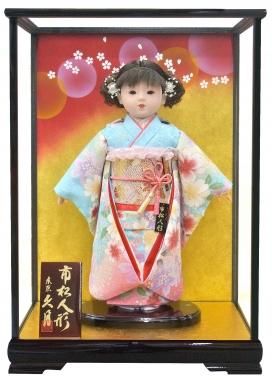 市松人形（ケース付） 愛ちゃん（13号） 友禅衣裳 47㎝タイプ - ひので