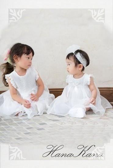 0歳～3歳・姉妹でおそろいベビー＆キッズドレス4点セット！ナチュラル