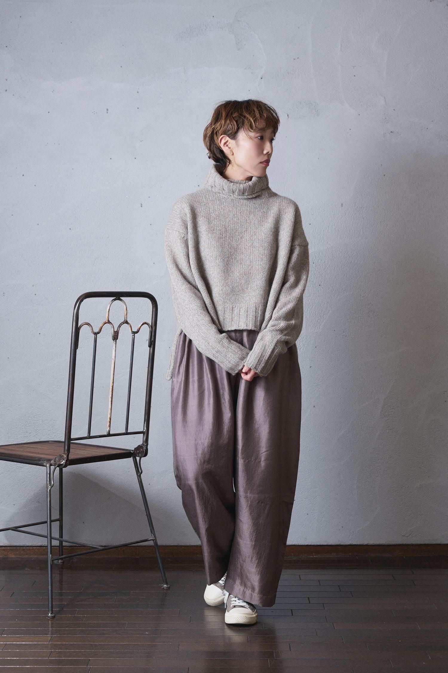 BUNON Khadi silk wide belt pants - poooL (online shop)