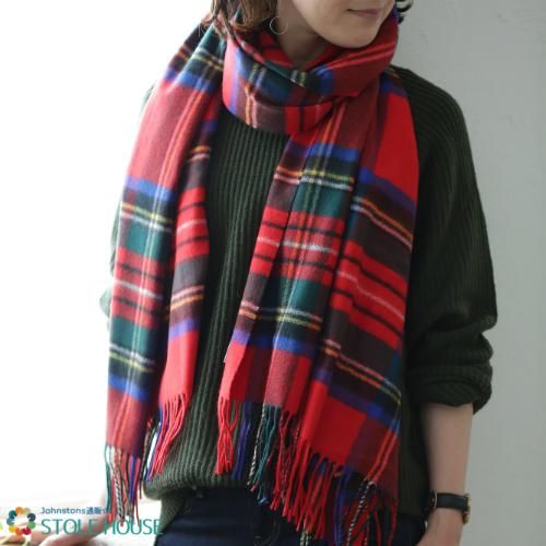 ジョンストンズ(johnstons)大判カシミアストール/ロイヤルスチュワート