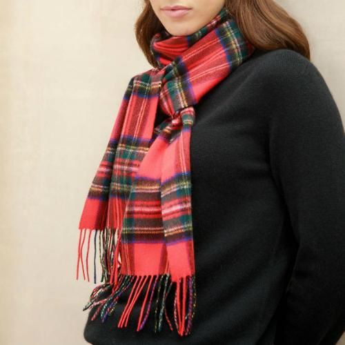 ジョンストンズ（Johnstons）カシミアマフラー ロイヤルスチュワート