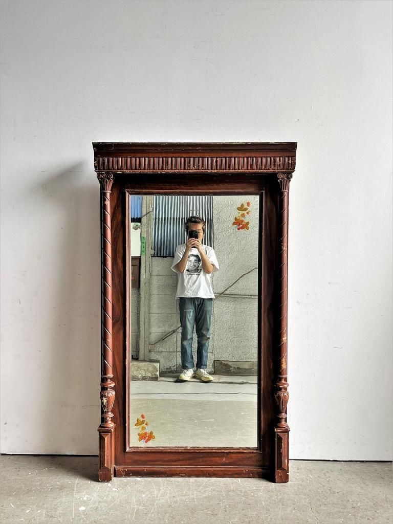 ヴィンテージ ウォールミラー/全身鏡※近畿圏内のみ配送可能/店頭お引