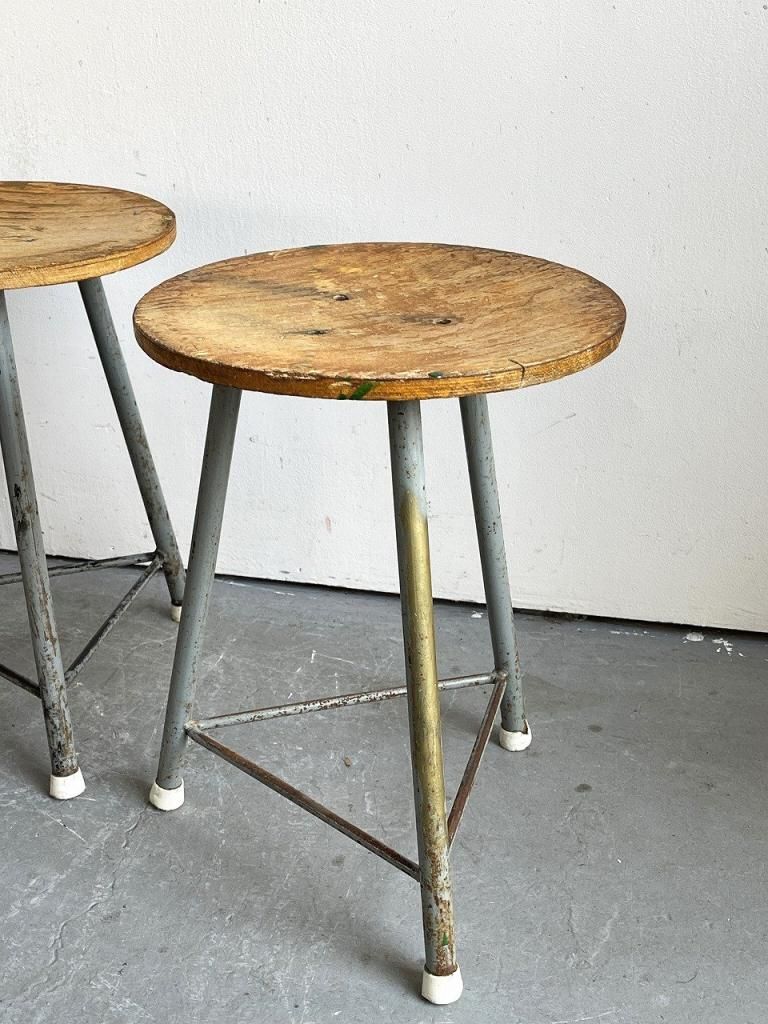 ヴィンテージ スチール スツール - アンティーク、ビンテージの
