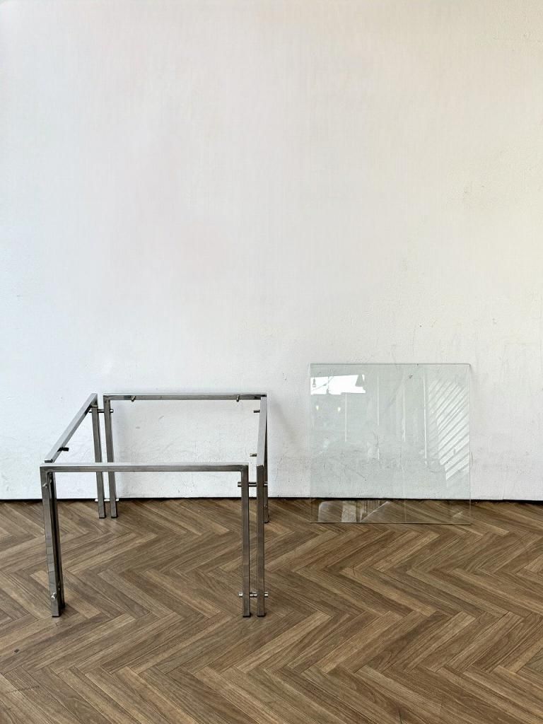 ヴィンテージ ガラストップ サイドテーブル - アンティーク