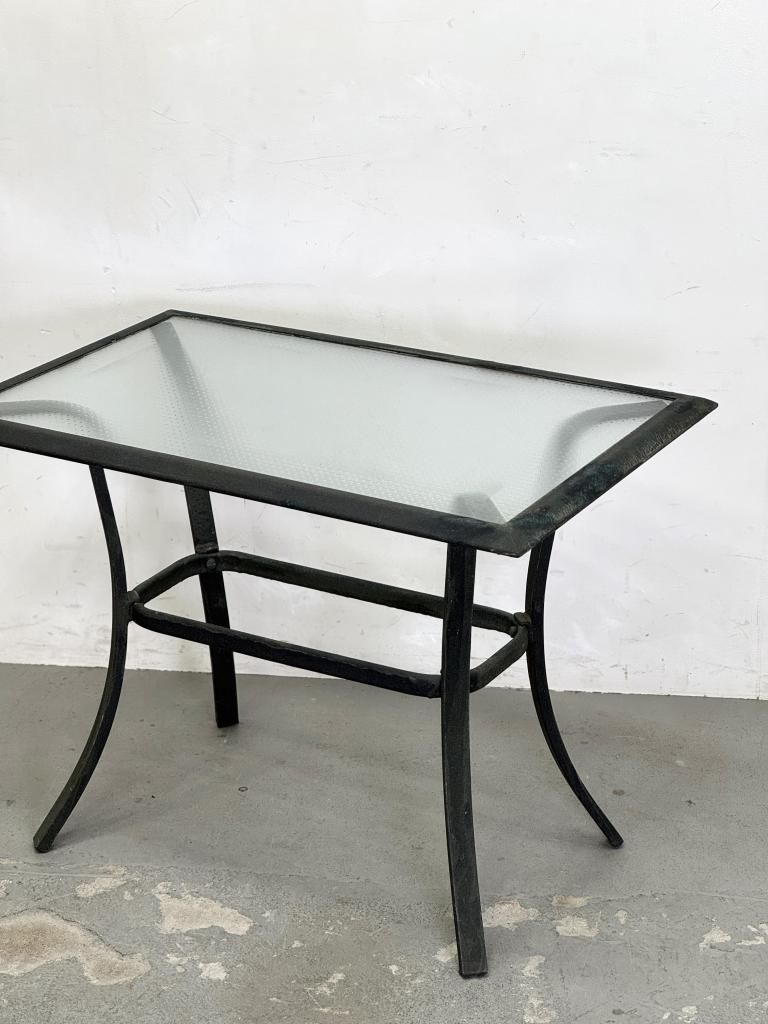 ヴィンテージ ガラストップ サイドテーブル - アンティーク