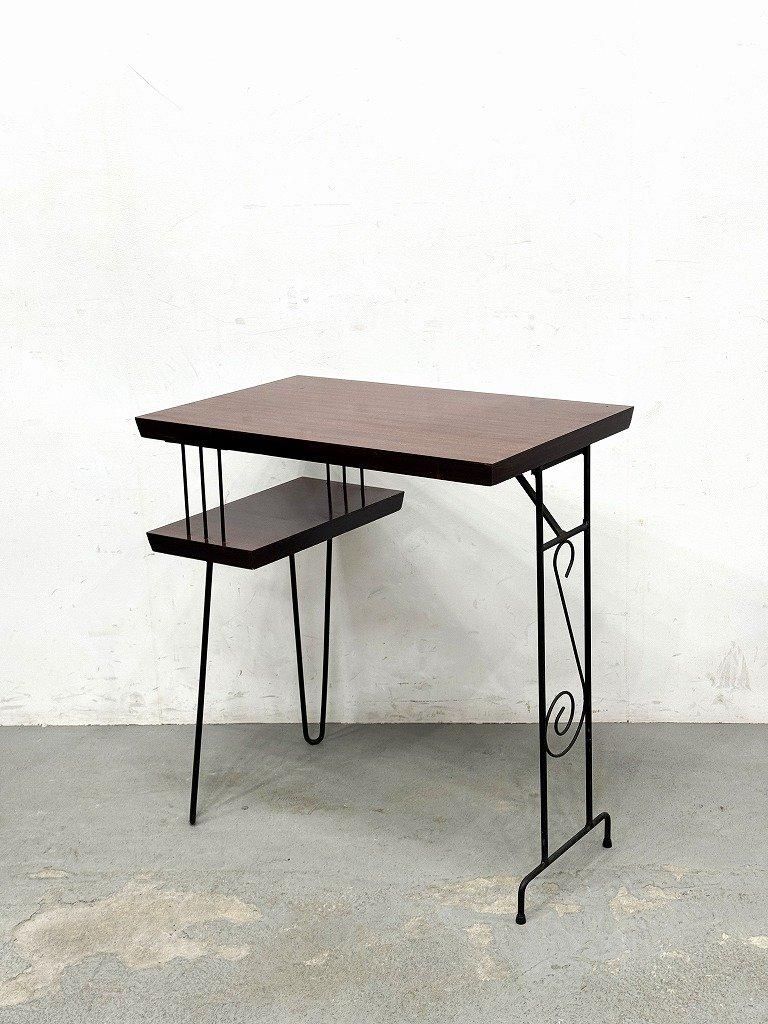 1950's ヴィンテージ アイアン ウッド ミニデスク - アンティーク