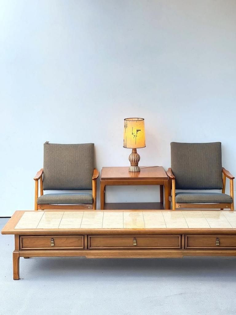 1960-70's Thomasville社製 ヴィンテージ ストーントップ ローテーブル