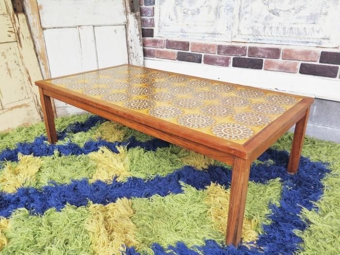 1960's ヴィンテージ タイルトップ ローテーブル - アンティーク