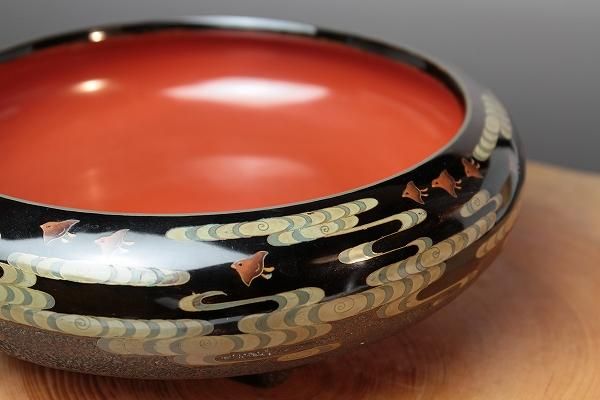 有線七宝 「 浜千鳥文七宝水盤 」在銘 / 生け花 / 花器 - レトロ