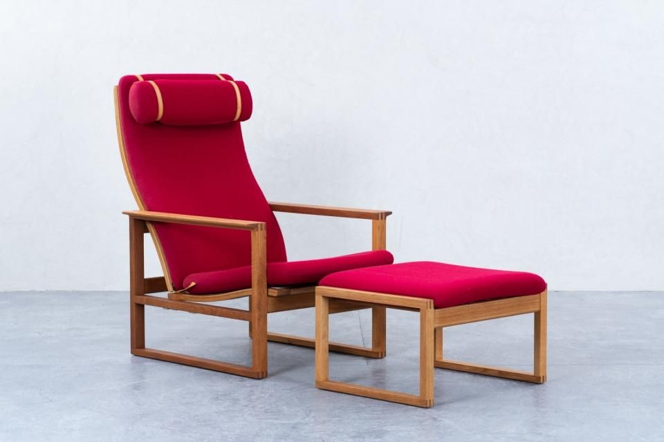 Borge Mogensen model.2254 & 2248 イージーチェア オットマンセット