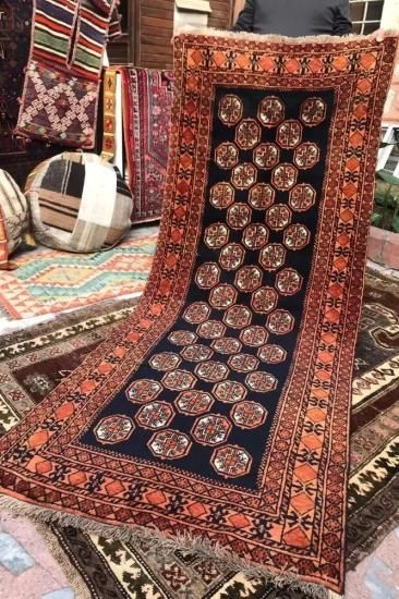 SALE】オールド絨毯/イラン・ブハラデザイン/トライバルラグ約238×95cm