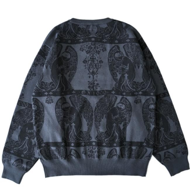 GX1000 JACQUARD CREWNECK / BLUE (ジーエックスセン クルーネック