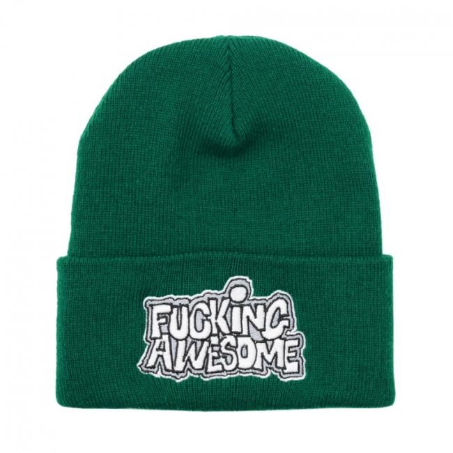 FUCKING AWESOME PBS LOGO CUFF BEANIE / FOREST GREEN (ファッキン