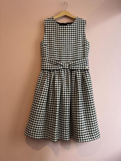 kate spade ♤ ケイトスペード 黒 千鳥格子 おリボンワンピース