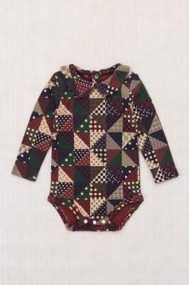 Misha and Puff◇ Baby Petit Collar Onesie◇ Madder Root Patchwork