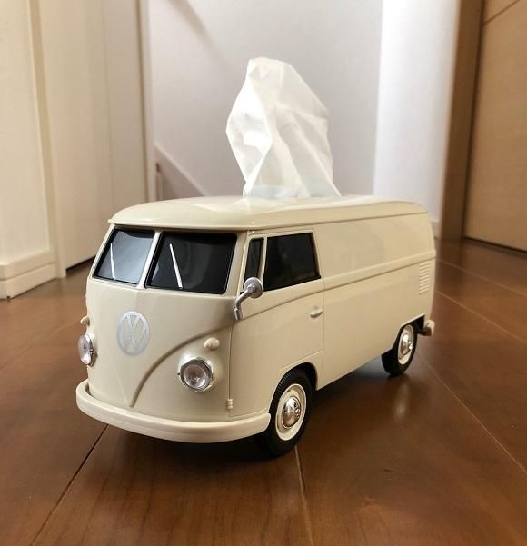 VWバス ティッシュケース＋(プラス) カップホルダー付き Red, Blue