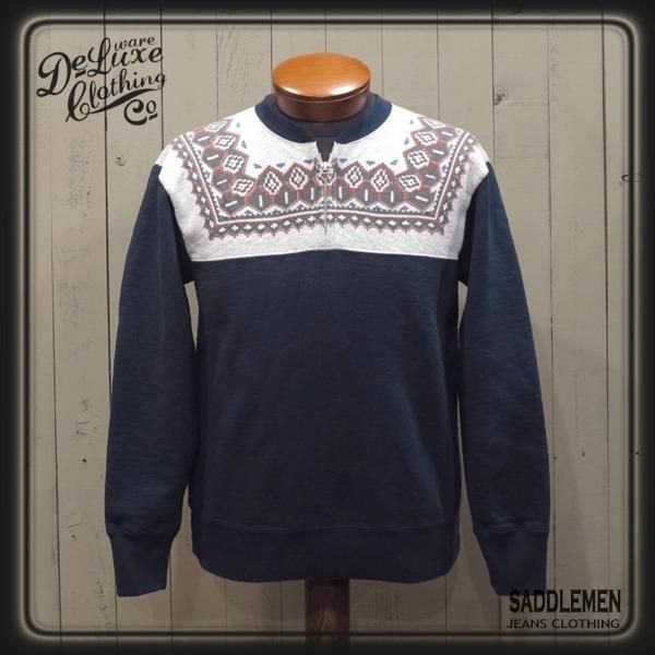 デラックスウエア「SNOW HALF ZIP」雪柄スウェット - アメカジ｜サドルメン