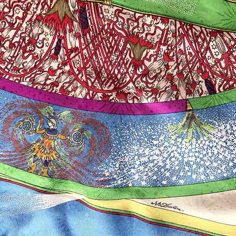 スカーフ エルメスHERMES カレ90 FEUX 花火-- soracoya（空小屋）