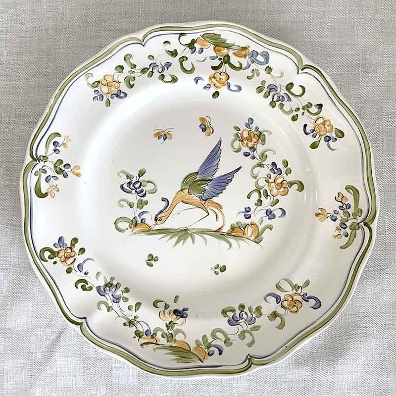 商品名 ムスティエ プレート（大） 手描き 鳥と花 -soracoya-（空小屋）