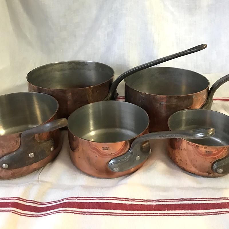 フランス 本格派 銅の片手鍋（在庫 No1・No2）