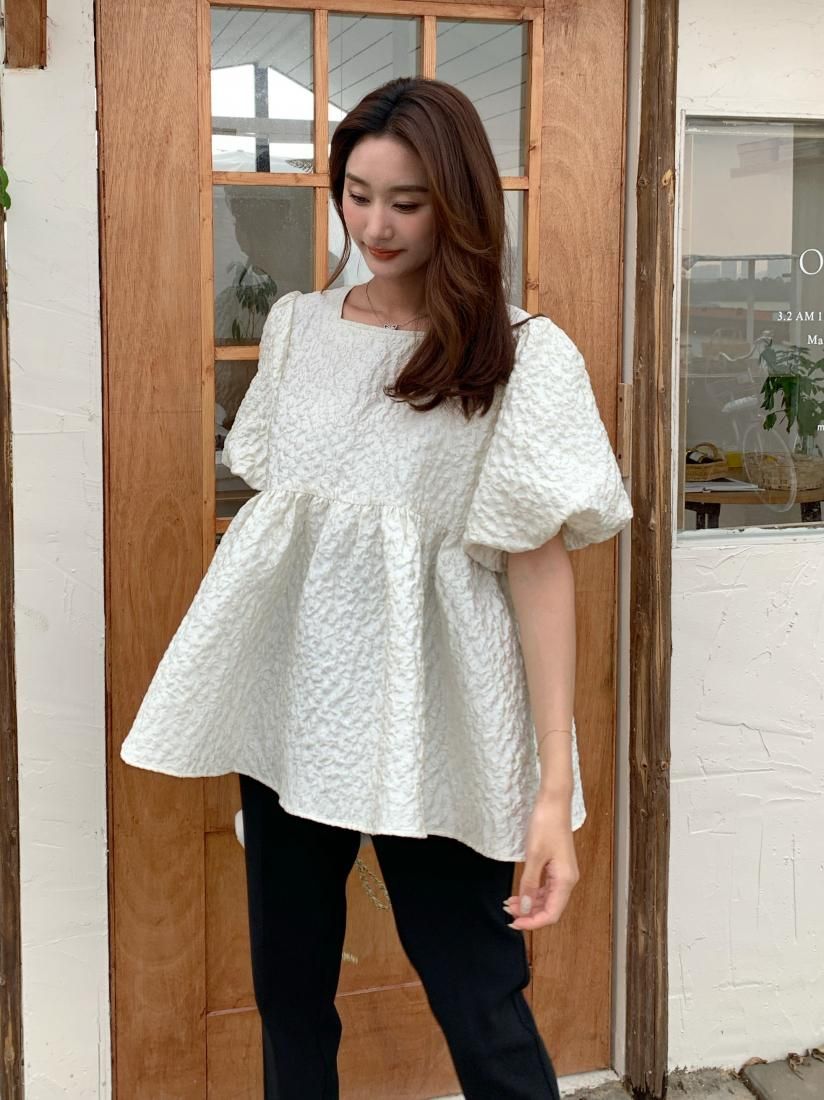 JACQUARD PEPLUM BACK RIBBON TOPS - BIRTHDAY BASH