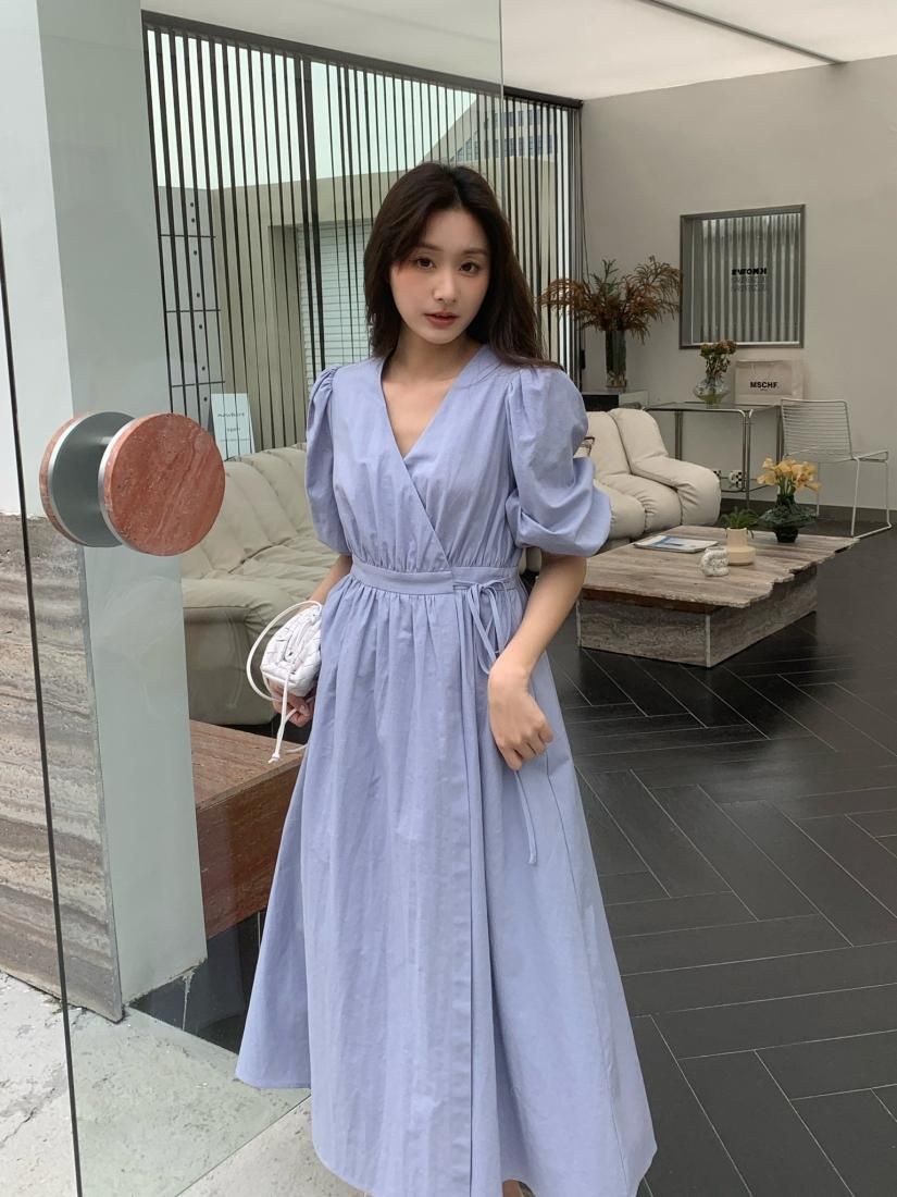 LINEN CACHE COEUR PUFF DRESS - BIRTHDAY BASH