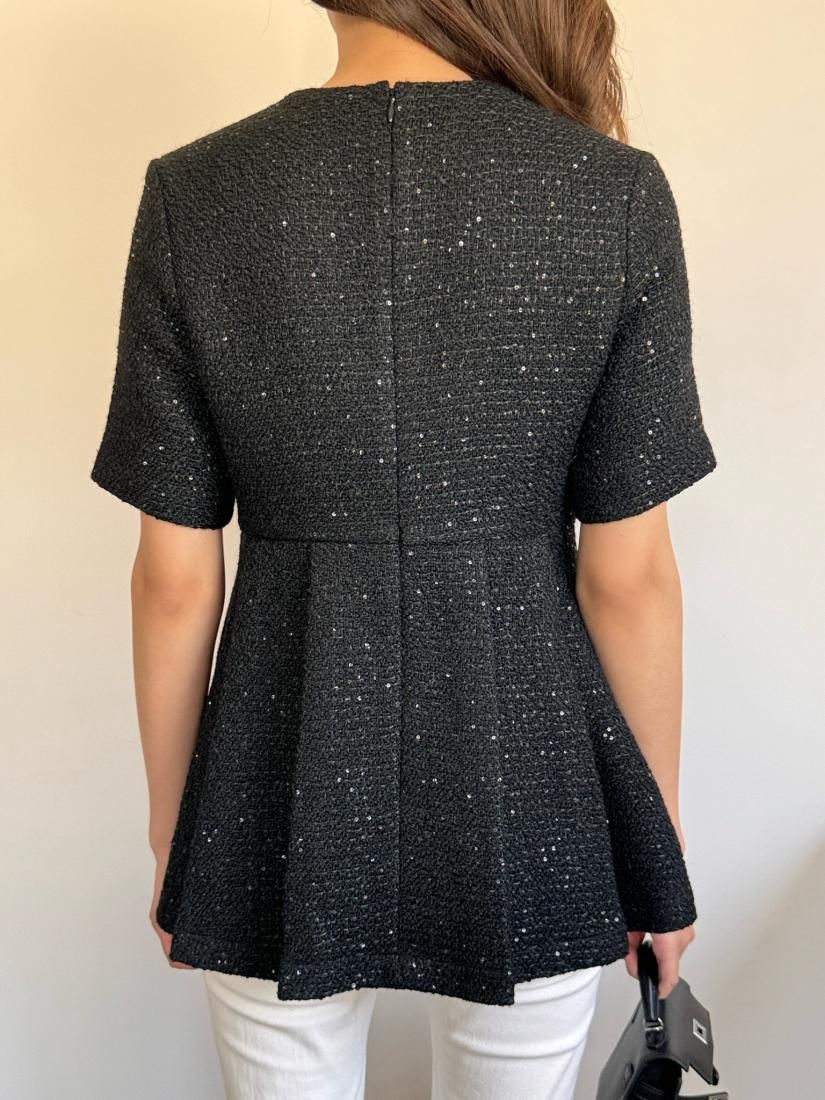 TWEED TUCK PEPLUM TOPS - BIRTHDAY BASH