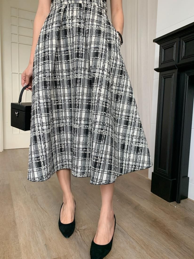 TWEED PREMIUM CREW NECK BALLOON DRESS - BIRTHDAY BASH